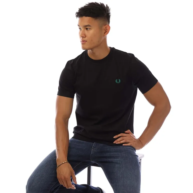 Men's Fred Perry Location T-Shirt in Black - 3