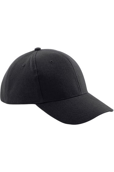 Beechfield Unisex Pro-Style Heavy Brushed Cotton Baseball Cap / Headwear - Black