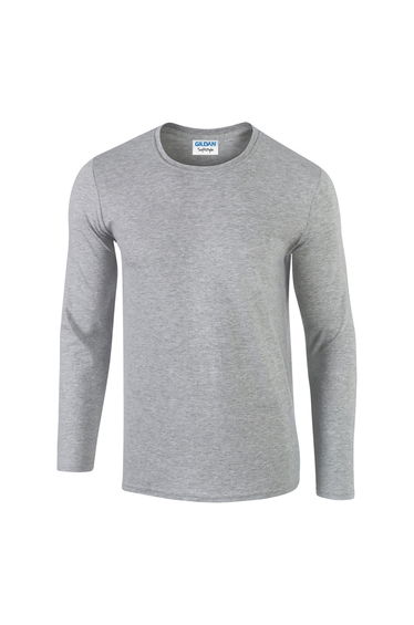 Gildan Mens Soft Style Long Sleeve T-Shirt - Sport Grey (RS)