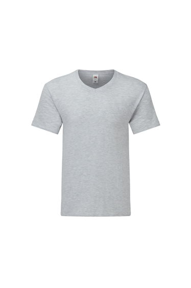 Fruit Of The Loom Mens Iconic 150 V Neck T-Shirt - Heather Grey