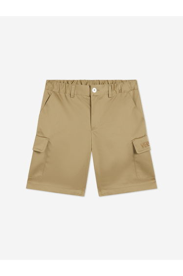 Boys Logo Cargo Shorts in Beige