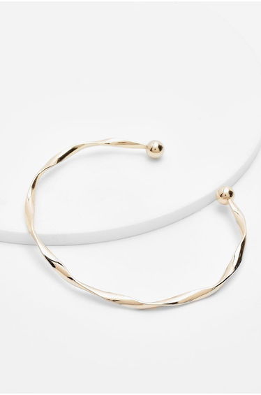Twisted Molten Bangle Bracelet - gold