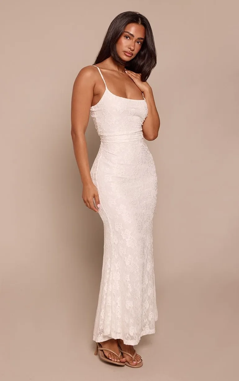 white lace overlay dress Tina Holly Couture TW023W Off The Shoulder Wedding White / 6 AUS Do Not Iron Petite White Lace Overlay Strappy
