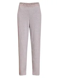 Grey Lace Trim Wide Leg Trouser - 4