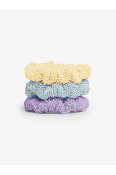 HUNZA G Girls 3 Pack Scrunchies in Multicolour