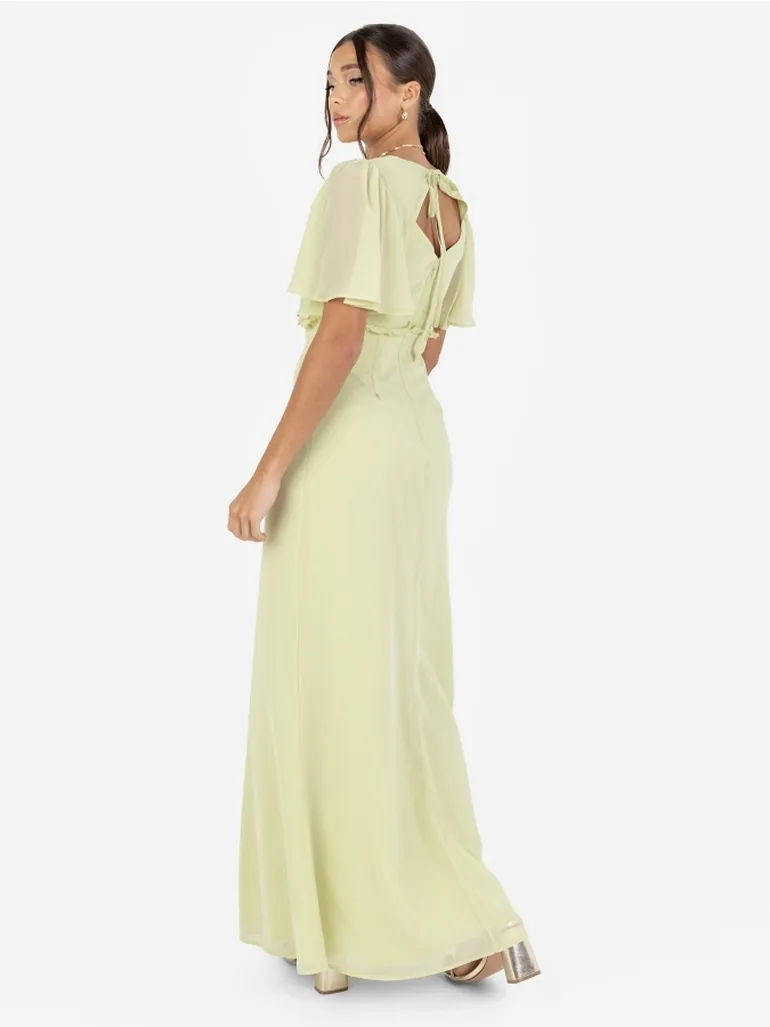 Anaya With Love Recycled Spring Green V Neck Short Flutter Sleeve Maxi Dress  with Frill Detail Anaya With Love Green : Evening Dresses : VogaCloset  Bahrain