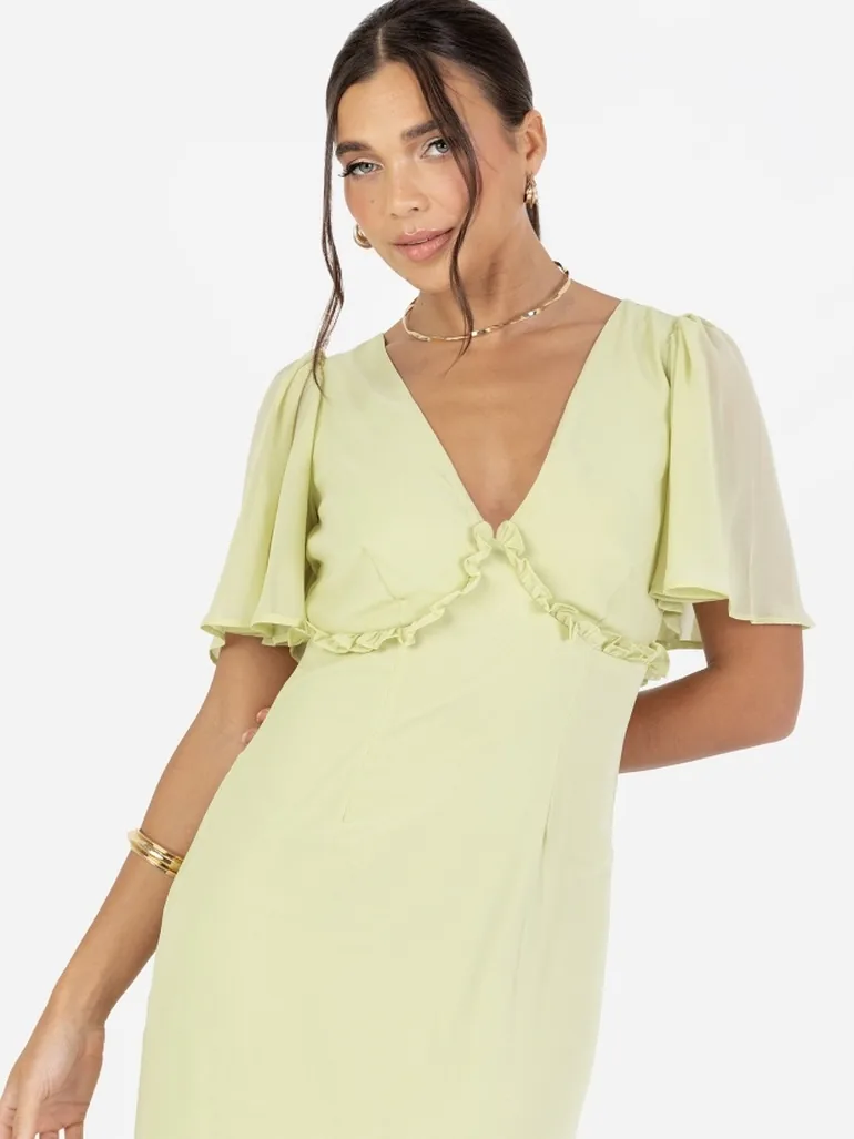 slim fit dress slacks Anaya With Love Recycled Frosty Green Faux Wrap Maxi Dress With Sash B –  Maya Deluxe main image 0