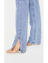 Tall Mid Wash  Split Hem Jeans - 4