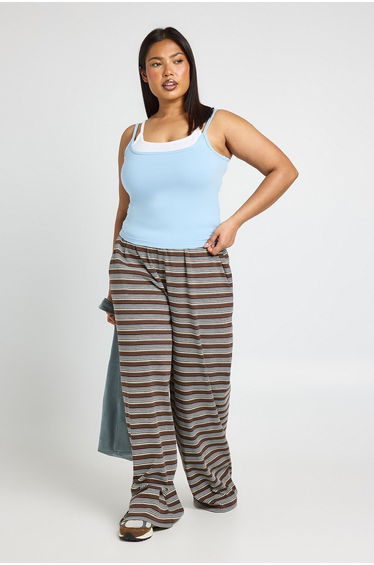 Plus Double Layered Cami Vest - blue