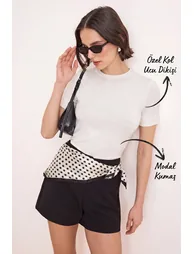Ecru Fitted/Bodycon Short Sleeve Modal Knitted T-Shirt - 4