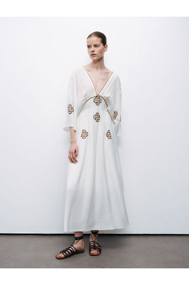 Maxi Dress with Embroidery Details