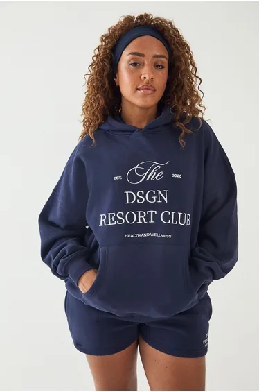 DSGN Studio Resort Club Oversized Hoodie - navy