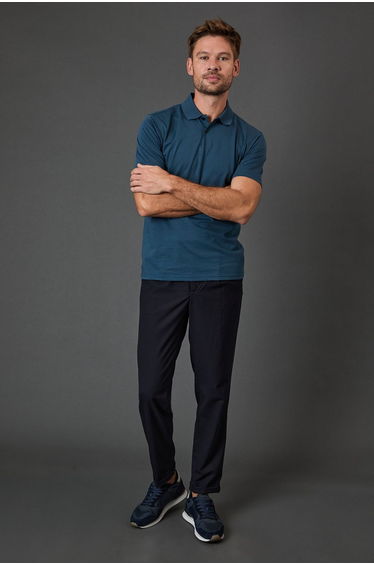 Dark Blue Jersey Polo Shirt