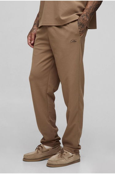 Tall Scuba Twill Tapered Trousers - taupe