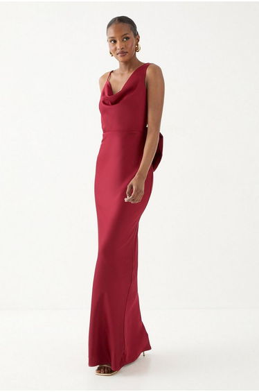 Asymmetric Bow Detail Bridesmaid Dress