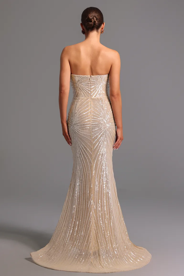 Kori Strapless Diamond Sequins Maxi Dress - 5