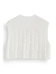 Endearing Braid Texture Vest in White - 9