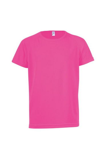 SOLS Childrens/Kids Sporty Unisex Short Sleeve T-Shirt - Neon Pink