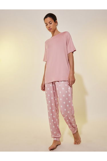 Round Neck Short Sleeve T-Shirt and Joggers Set