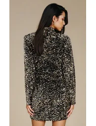 Gold Sequin Knot Detail Mini Dress by Vicky Pattison - 1