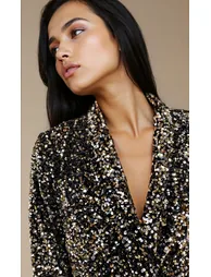 Gold Sequin Knot Detail Mini Dress by Vicky Pattison - 2