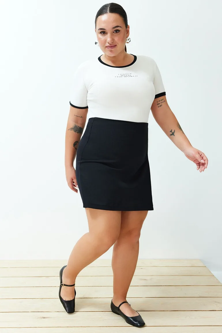 Black Zipper Detailed Short Skirt - 2