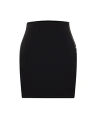 Black Zipper Detailed Short Skirt - 6