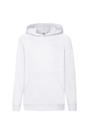 Fruit Of The Loom Childrens Unisex Lightweight Hooded Sweatshirt / Hoodie - White