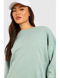 Oversized Sweater And Cycling Short Set - sage - 3