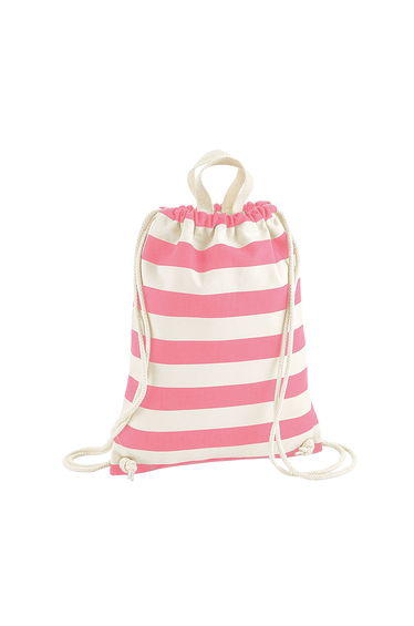 Westford Mill Nautical Drawstring Bag - Natural/Pink