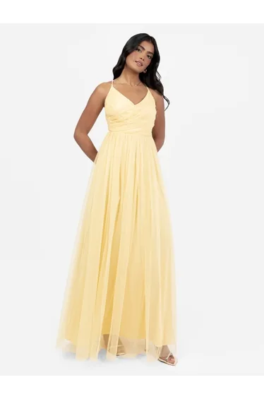 Anaya With Love Recycled Yellow Cami Maxi Dress with Bow Detail