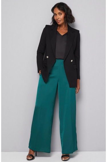 Wide Leg Side Seam Detail Trouser