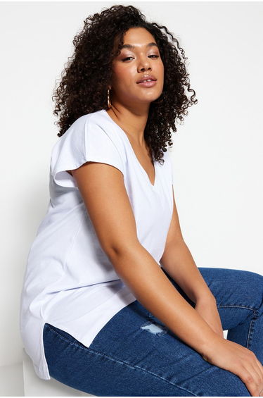 Plus Size T-Shirt - White - Relaxed fit