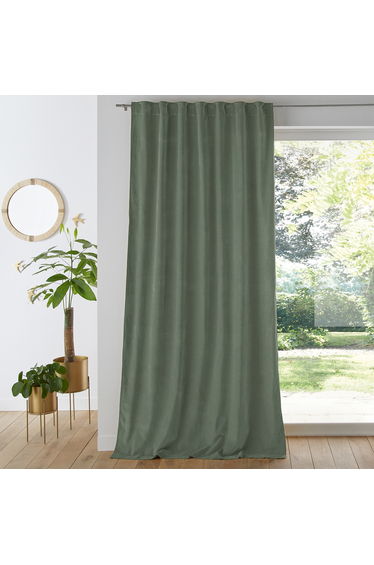 Velvet 100% Cotton Thermal Curtain with Hidden Tabs