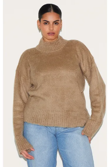 سترة بريتي ليتل ثينق بيج محبوك بأكمام طويلة - للمقاسات الكبيرة