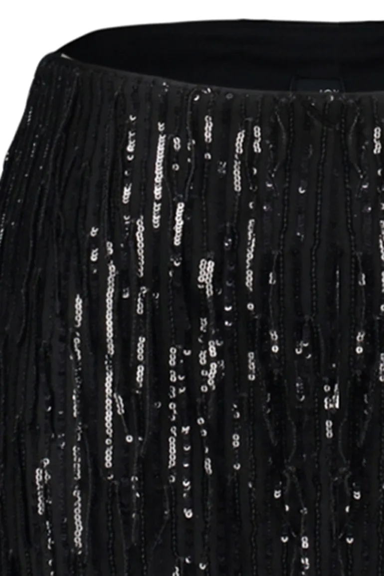 Black Sequined Skirt - 8