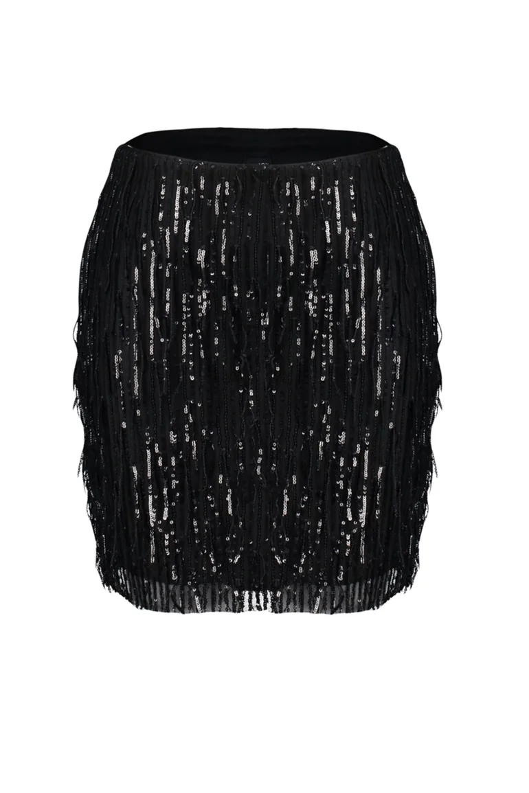 Black Sequined Skirt - 6