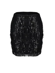 Black Sequined Skirt - 6