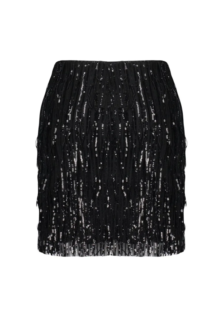 Black Sequined Skirt - 7