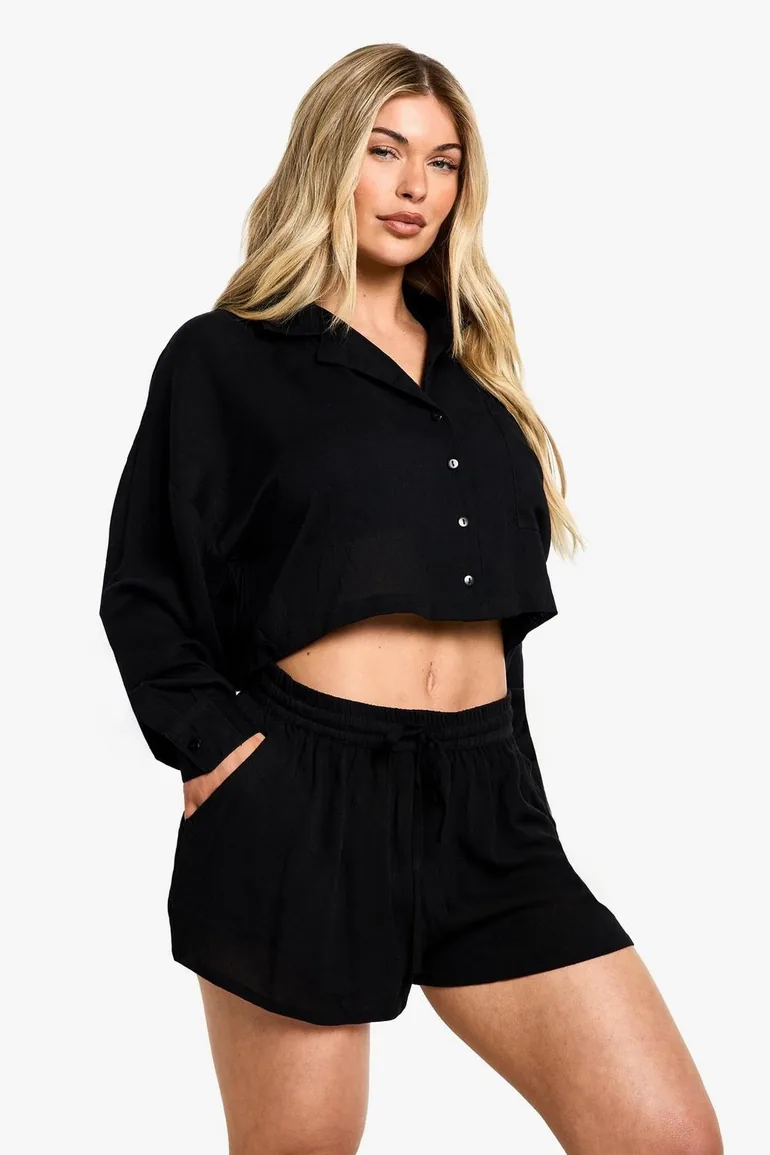 Beachwear Essentials Cropped Long Sleeve Shirt - 2