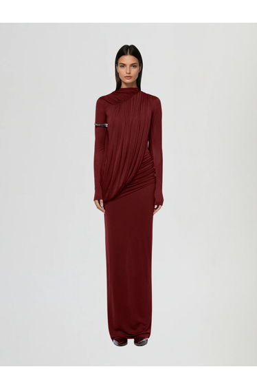 Diapason Asymmetric Ruched Maxi Dress