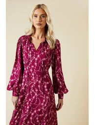 Berry Floral Lace yoke midaxi dress - 1