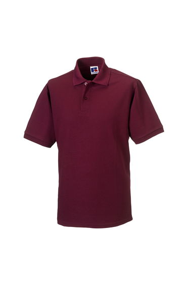 Russell Mens Polycotton Pique Hardwearing Polo Shirt - Burgundy