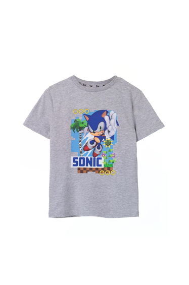 Sonic The Hedgehog Childrens/Kids Sonic T-Shirt - Grey Marl