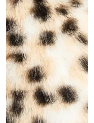 Leopard Print Collared Faux Fur Wrap - 3