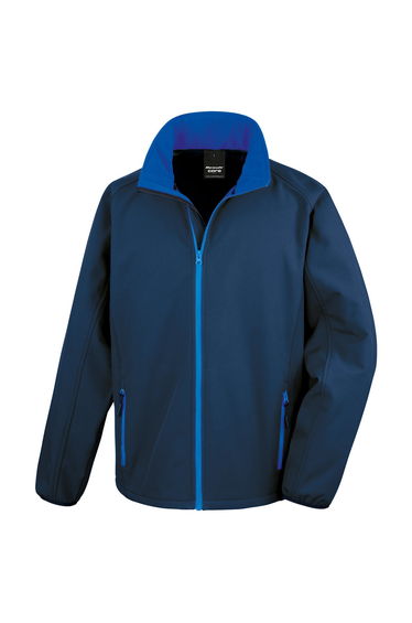Result Core Mens Printable Soft Shell Jacket - Navy/Royal Blue