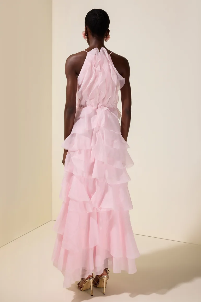 Ruffle Solid Slip Maxi Dress - 1