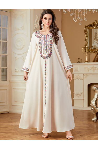 Women Sequins Embellished Long Sleeve Jalabiya