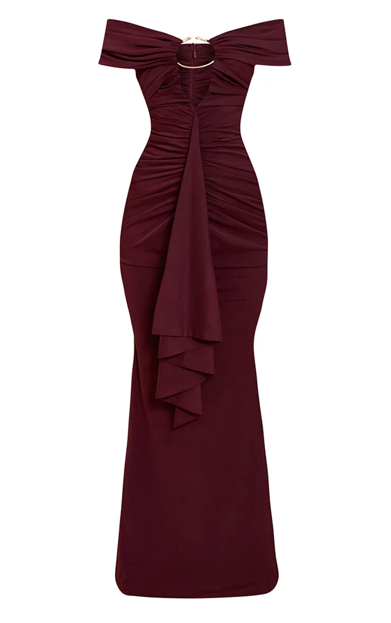 PLT Label Mulberry Mesh Trim Detail Fishtail Maxi Dress - 5