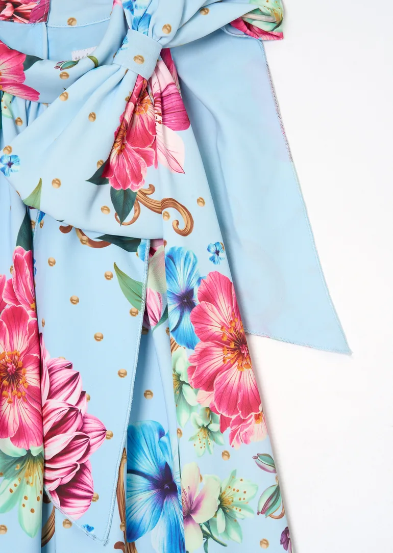 Amelia Print Bow Swing Dress - Multi - 6